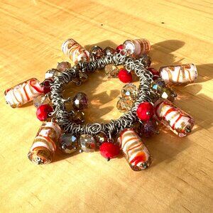 Cha Cha Bracelet Handmade Crystal and Lampwork Beads
